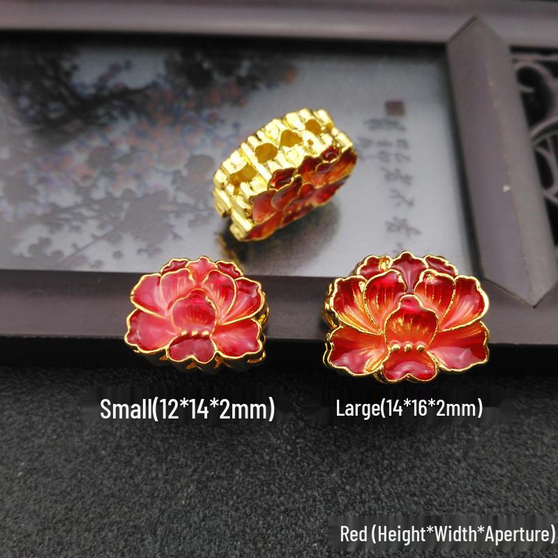 

Позолоченные медные перегородчатые бусины в виде лотоса: Двусторонние эмалевые подвески с несколькими отверстиями для изготовления браслетов и ожерелий своими руками.