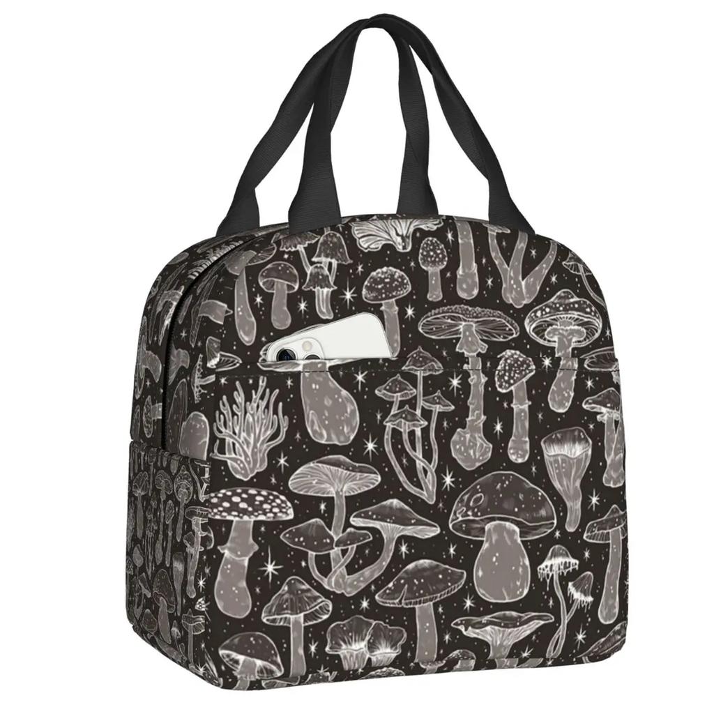 Mushroom Forest Insulated Lunch Bag for Women Leakproof Thermal Cooler Bento Box Office Picnic Travel