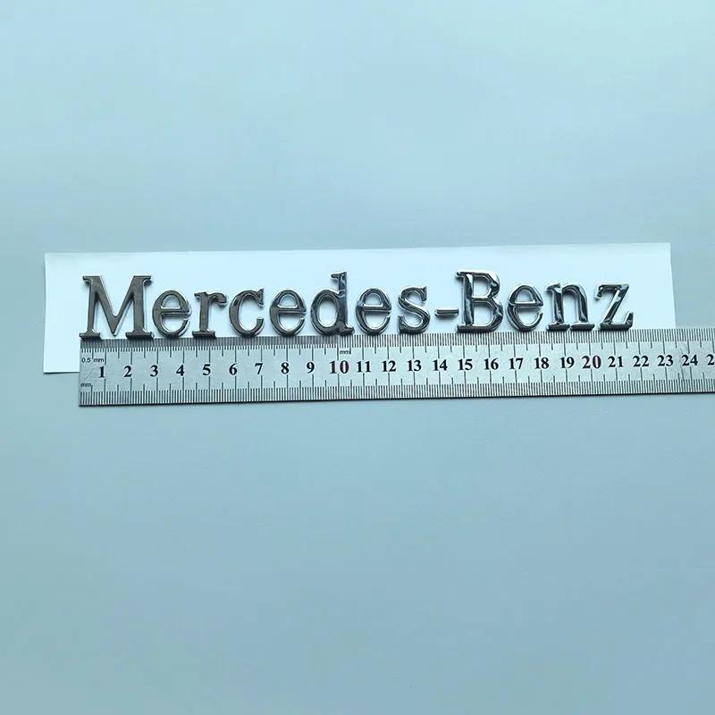 For Mercedes Benz 21.8cm ABS Car Emblem Flat English Letters for Mercedes Benz Trunk Nameplate Logo Sticker Chrome Glossy Matte