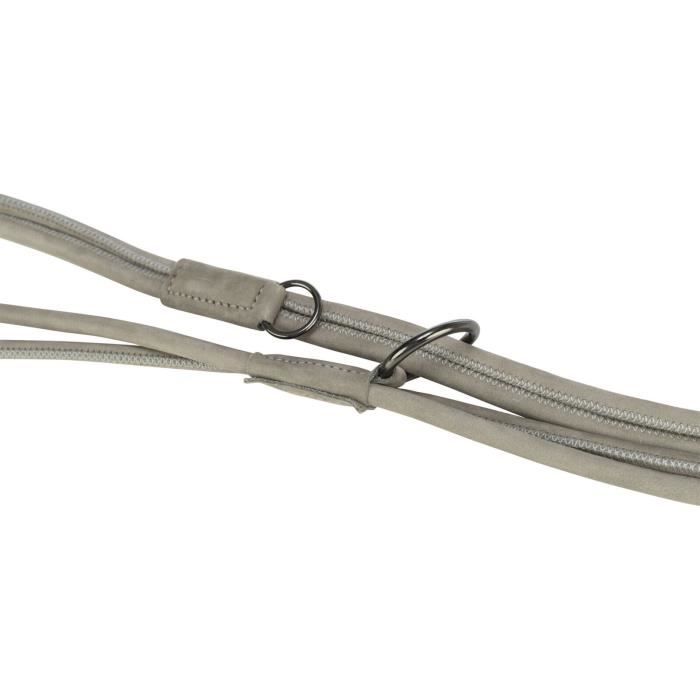 Laisse Pour Chien - Trixie - Be Nordic - Cuir Réglable - Gris - 3 Réglages