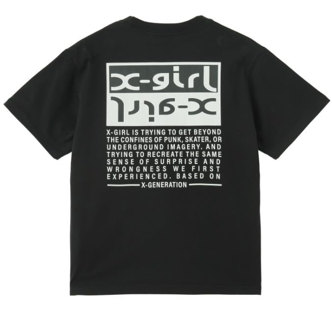 

Bicolor Box Logo Short Sleeve Size S X-girl Tee, Black, (105252011010) чорний
