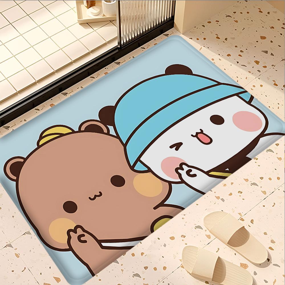 Bubu And Dudu Cute Cartoon Kitchen Mat Washable Non-Slip Living Room Sofa Chairs Area Mat Kitchen Toilet Rug