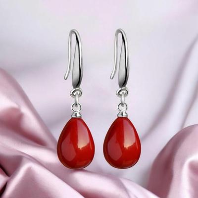 Pendientes Colgantes de Perlas para Mujer, Pendientes Colgantes y de Gota de Perlas Redondas Chapados en Plata