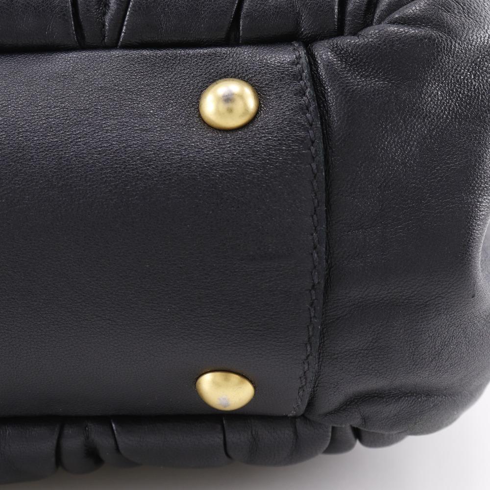 MIUMIU Materasse Handbag RR1300 black leather Women Used