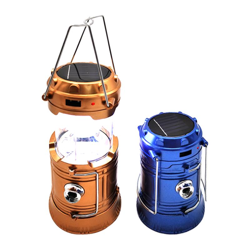 Solar And Usb Charging Led Solar Camping Light With Power Bank For Outdoor Collapsible Foldable Camping