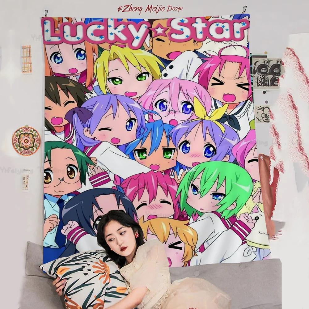 Lucky Star Comedy Anime Cartoon Tapestry Art Science Fiction Room Home Decor Wall Hanging Home Decor