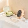 Plastic Soap Dish Holder with Roller Brush Drainable Soap Box Multi-functional Cleaning Brush Bathroom Kitchen Sink Organizer