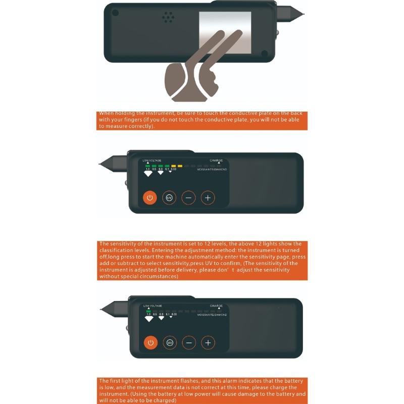 Penna Tester Diamanti Pratica Strumento di Test per Gioielli Indicatore LED Tester Perfetta per la Verifica Rapida e Sicura dei Diamanti