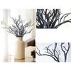 Artificial Bouquet Branches Blue Plastic Floral Garland for Christmas Wreaths and Party Decoration