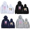 Bts Hoodie With Embroidered Graphic Cotton Fleece For Youth Casual Wear