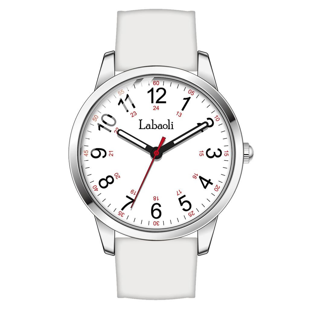 Wristwatch Women Silicone Belt Stylish Waterproof Ultra-thin Analog Arabic Numerals Fashion Thin Lightweight High School Students Watch for Women