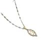 Cat's Eye Leaf Elegant Korean Clavicle Necklace for Women
