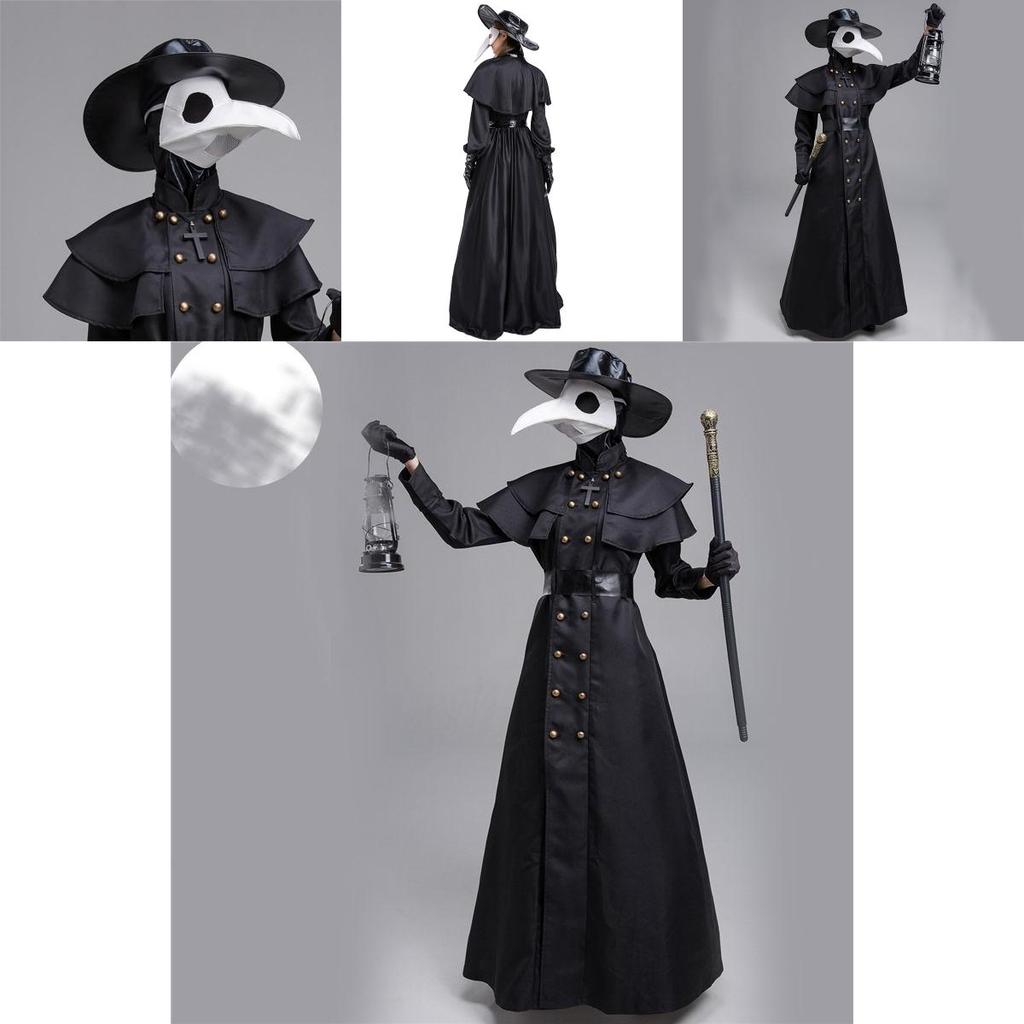 Verlockendes Pestdoktor-Kostüm Machen Sie sich bereit für Halloween und Cosplay mit dieser mittelalterlichen Kapuzenrobe, Maske und Hut für Mönchs-Cosplay
