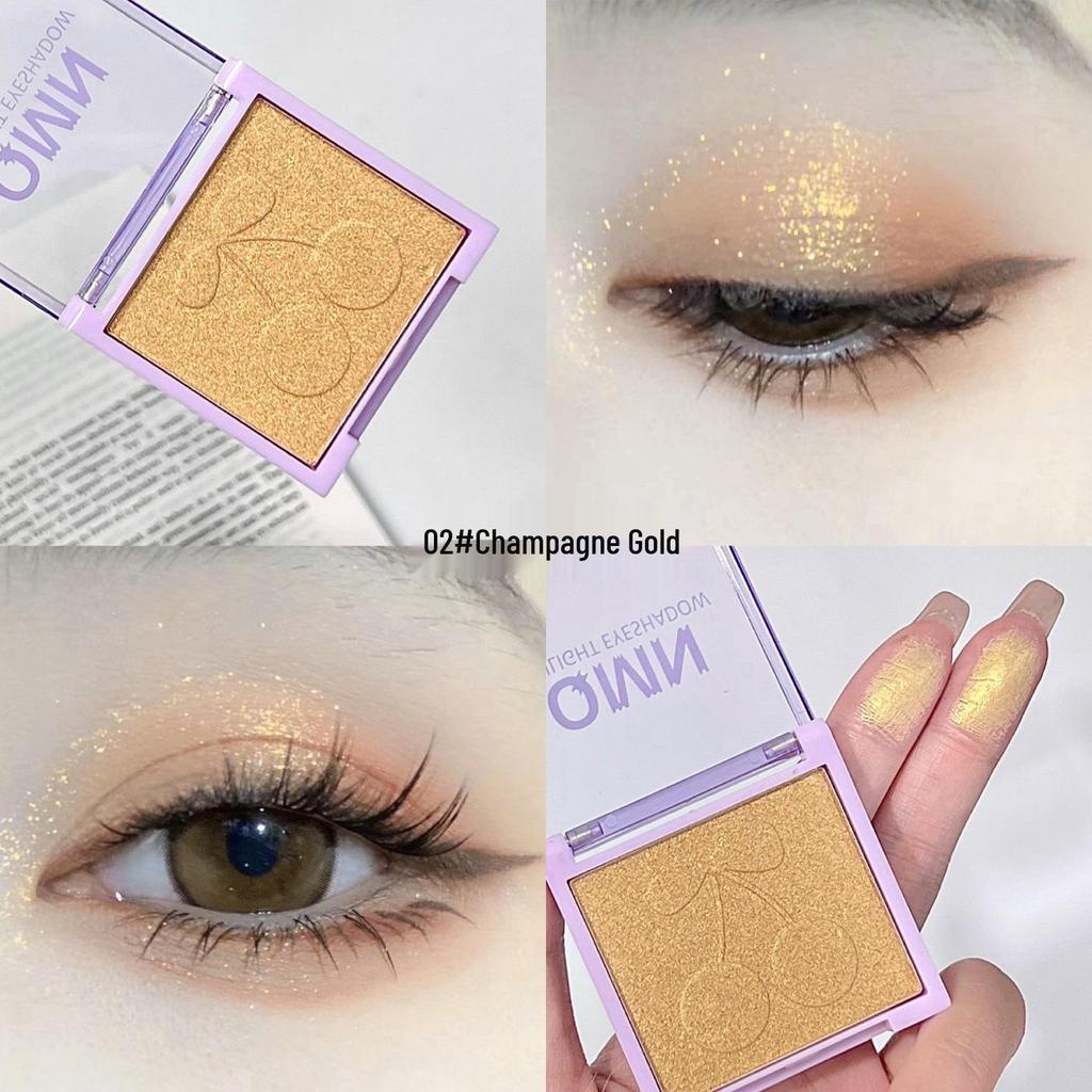 QMN Brilliant Shimmer Eyeshadow: Fine Glitter, Single Palette for Students, Affordable Color Makeup.