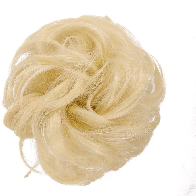 Messy Hair Bun Extensions Rubber Band Synthetic Hair Extension Curly Wavy Messy Synthetic Chignon Scrunchy Updo Hairpiece For Women Girls