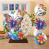 Special Shape Flowers Butterfly Diamond Painting Spinning Calendar 5D DIY Diamond Calendar Tabletop Decoration for Desktop Decor