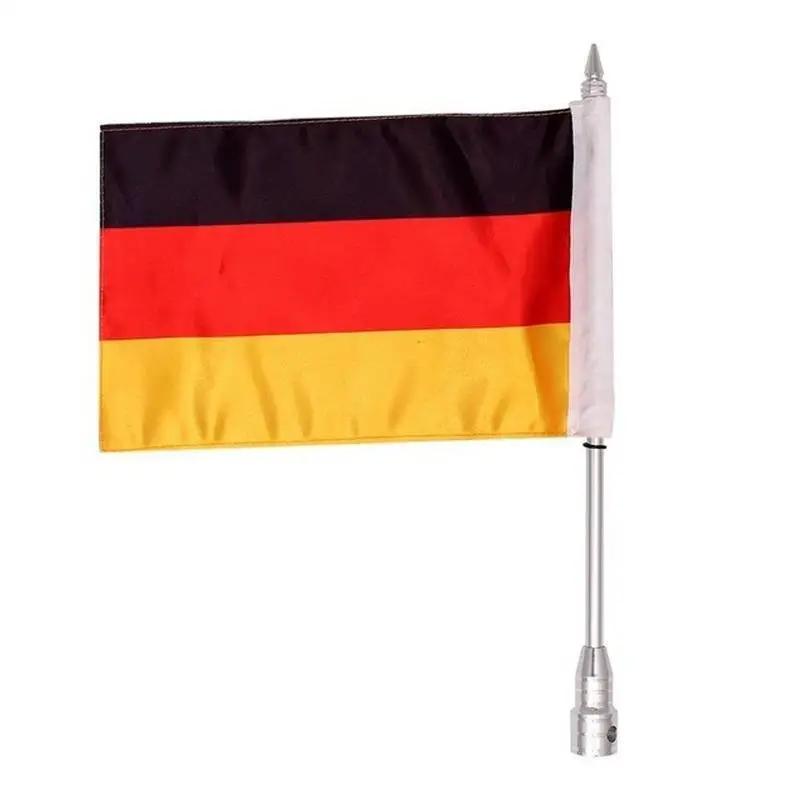 1 pezzo Asta per bandiera cromata per montaggio laterale posteriore per moto con USA Gran Bretagna Germania