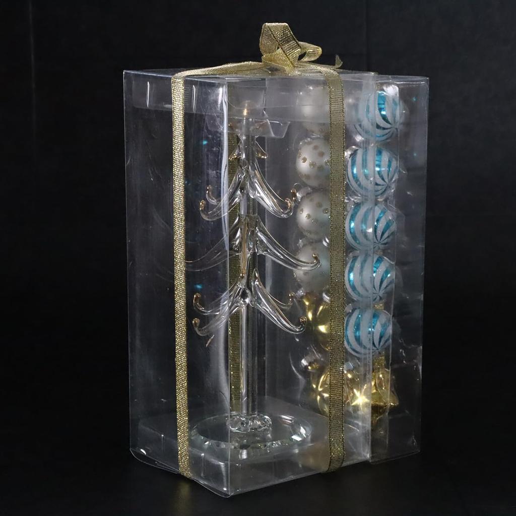 Fourcart Cute Glass Christmas Tree Ornament Star Tree x 3 Set