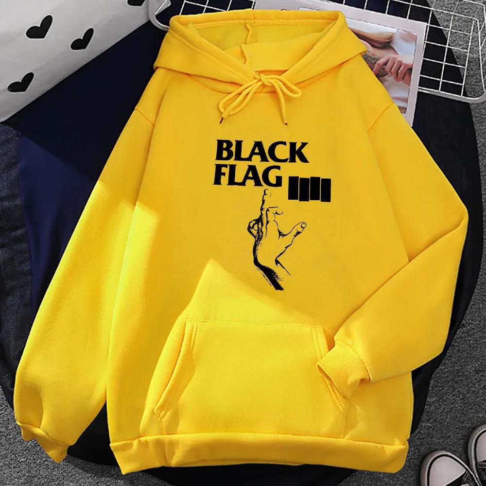 Punk Rock Band Black Flag Print Hoodies Street Grunge Casual Sweatshirts Autumn Fleece Clothing Male/female Hooded Pullover Tops