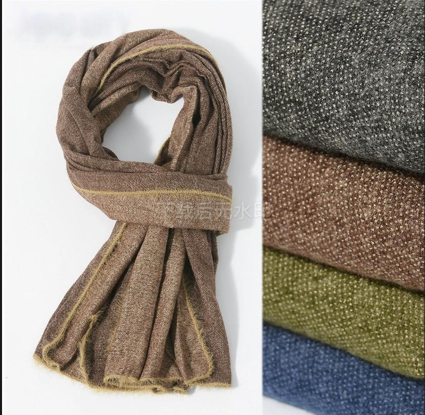 Men's Solid Color Patchwork Plush Scarves New Style Versatile Winter Warm Scarves Shawl