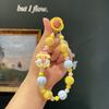 Sanrio Kuromi Beads Phone Chain Cinnamoroll Melody Keychain Sweet Girl Wrist Strap Bracelet Earphone Case Charm Bag Decor