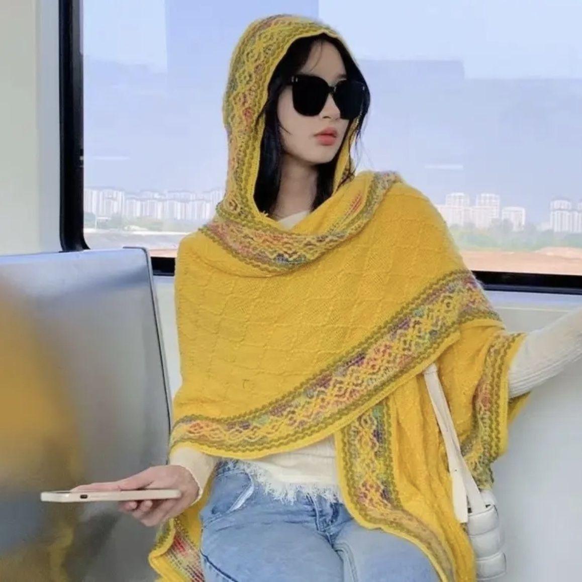 

Зимові теплі шарфи, шалі, класичні картаті ремені, кардигани та теплі ковдри для зовнішнього використання