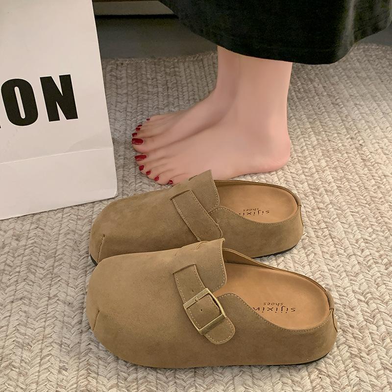 

Kapibala Boken обувь женская обувь 2025 весна и лето новые манго платформа сумка голова полутапочки одна педаль одиночные туфли 35 хаки