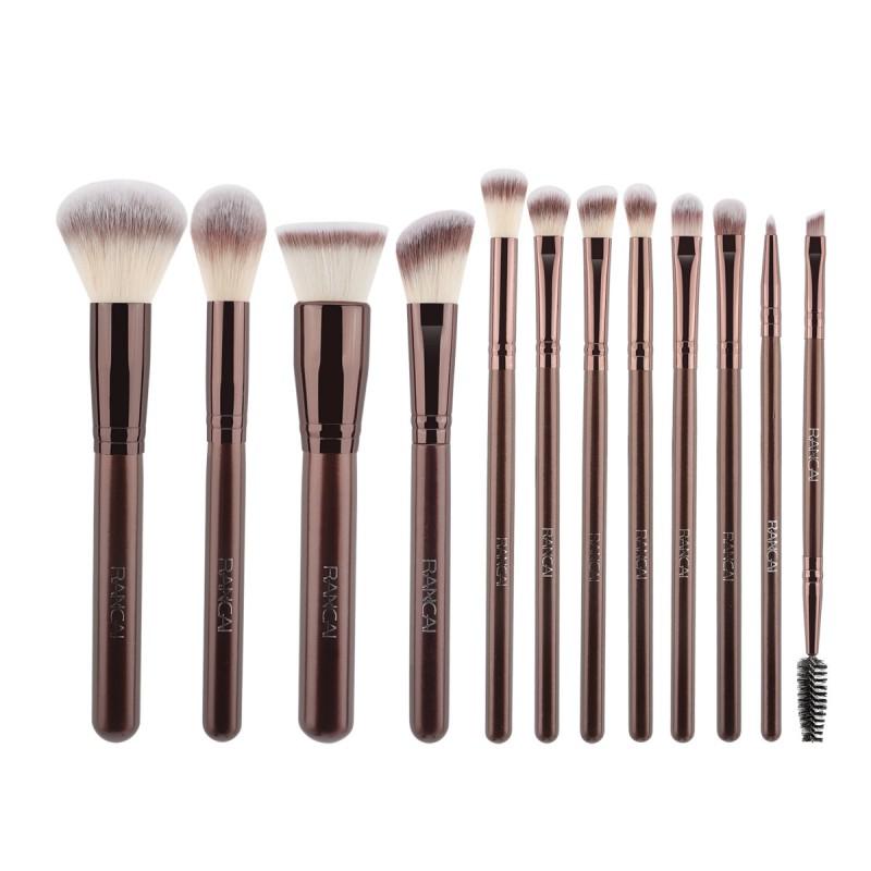 12pcs Brown Makeup Brush Set Soft Brushes Eyeshadow Powder Foundation Beauty Tools