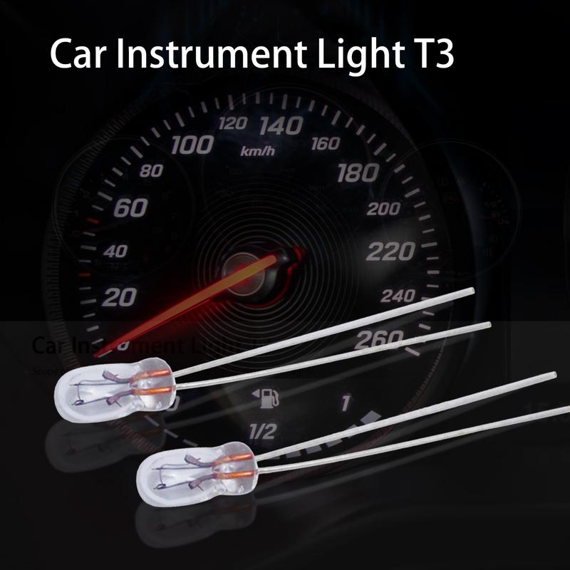 10 Pcs Automobile Instrument Light T3 Light Bulb Car ABS 12V 30MA For All Models Dashboard Lights Warm White Light Car Accessor