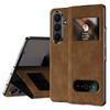 For Samsung Galaxy Z Fold7 5G Case View Window PU Leather Phone Cover