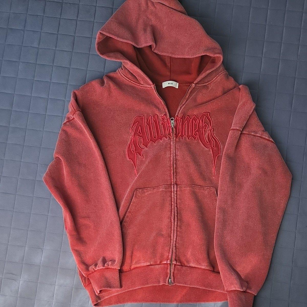 WEGO Zip Up Parka Red Vintage Processing