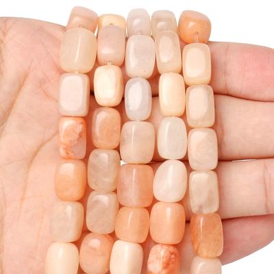 1pcs Natural Square Pink Aventurine Stone Beads Tube Shape Loose Beads For Jewelry Making DIY Bracelets Necklace Findings 8x12mm