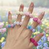 5 Stück/Set Verstellbare Stressabbau Fingerringe Stachelige Perlen Fidget Finger Massagegerät Meditation