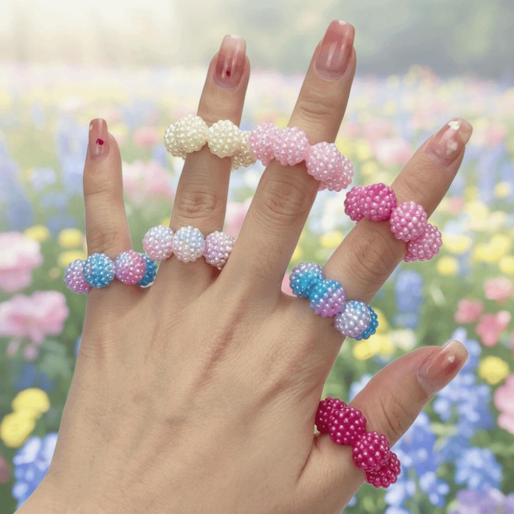 5 Stück/Set Verstellbare Stressabbau Fingerringe Stachelige Perlen Fidget Finger Massagegerät Meditation
