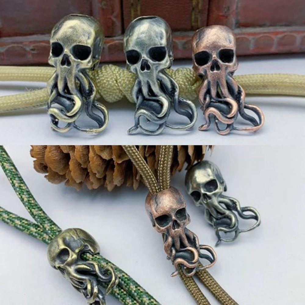 Handmade Eagle Head Octopus Head Charms Bracelet Lanyard Pendant EDC Outdoor Tool
