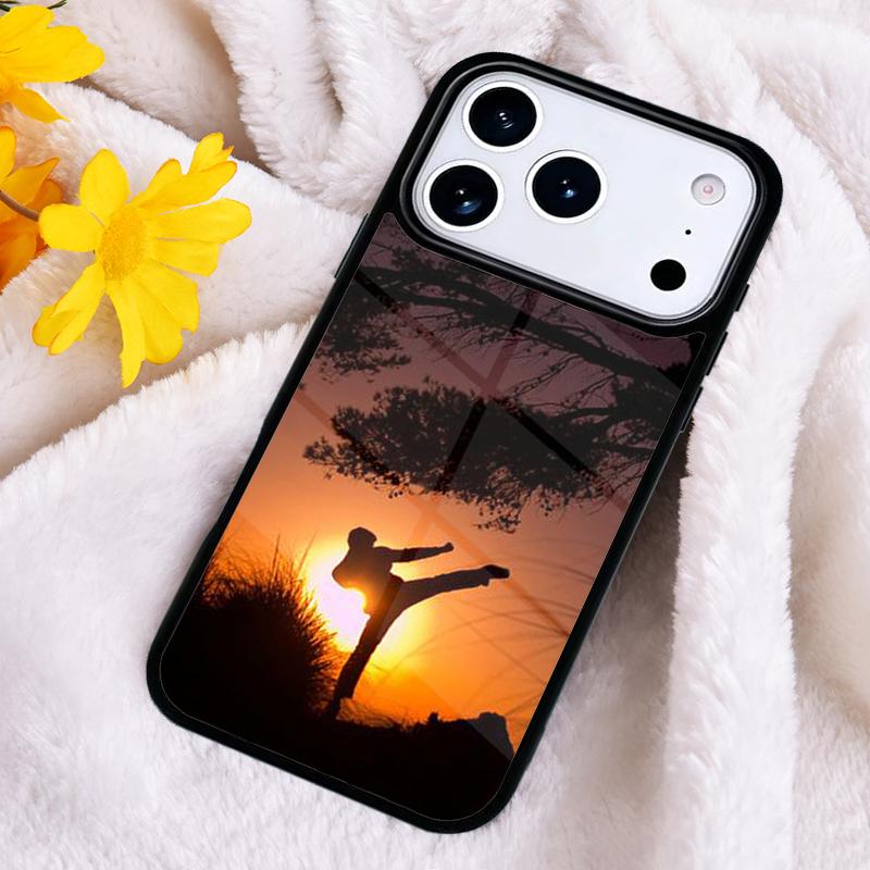 

kung fu taekwondo karate on sunset print Phone Case Cover for IPhone 11 12 13 14 15 16e 17 Pro Max mobile for IPhone 17 Air iPhone 16