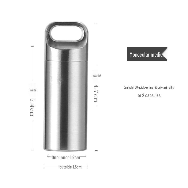 Premium Stainless Steel Waterproof Portable Pill Box for Outdoor Camping and EDC