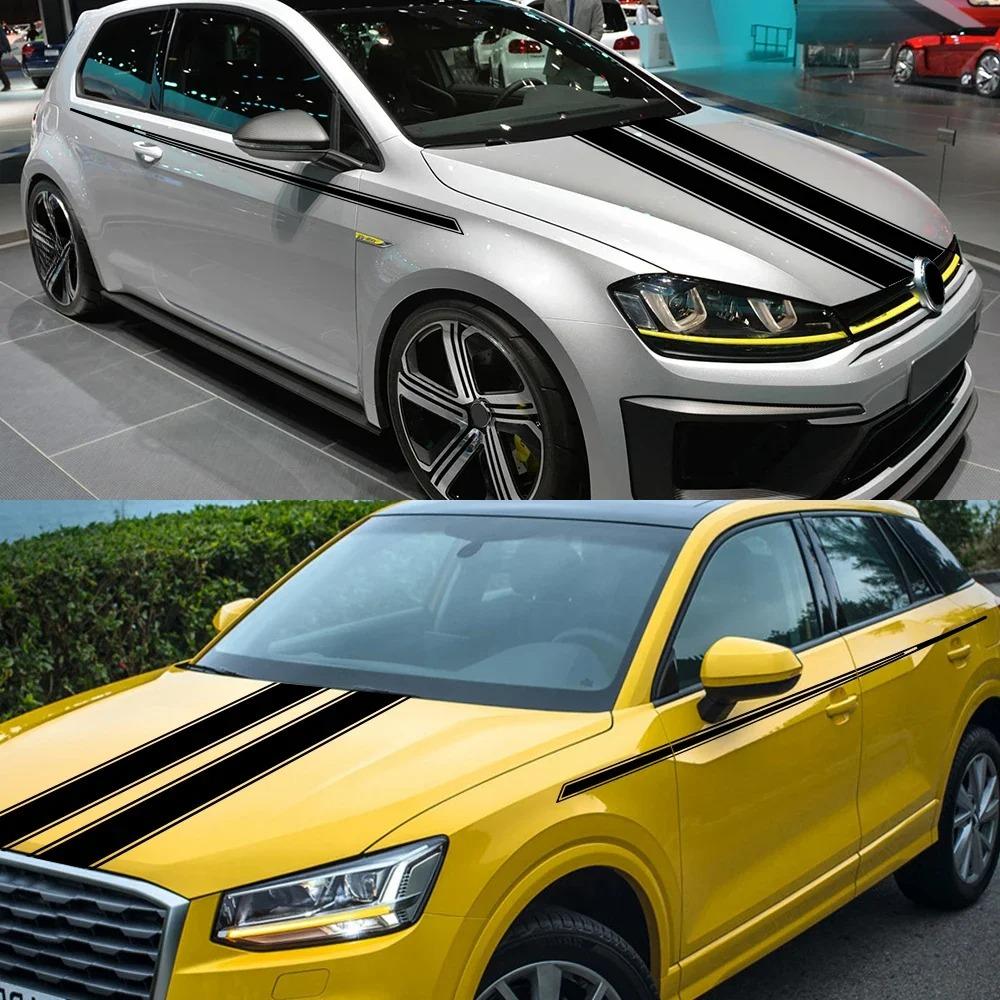 Universal Car Hood Roof PVC Stickers Long Stripes Styling Vinyl Film Trim Decals Set Body Decoration Auto DIY Tuning Accessories