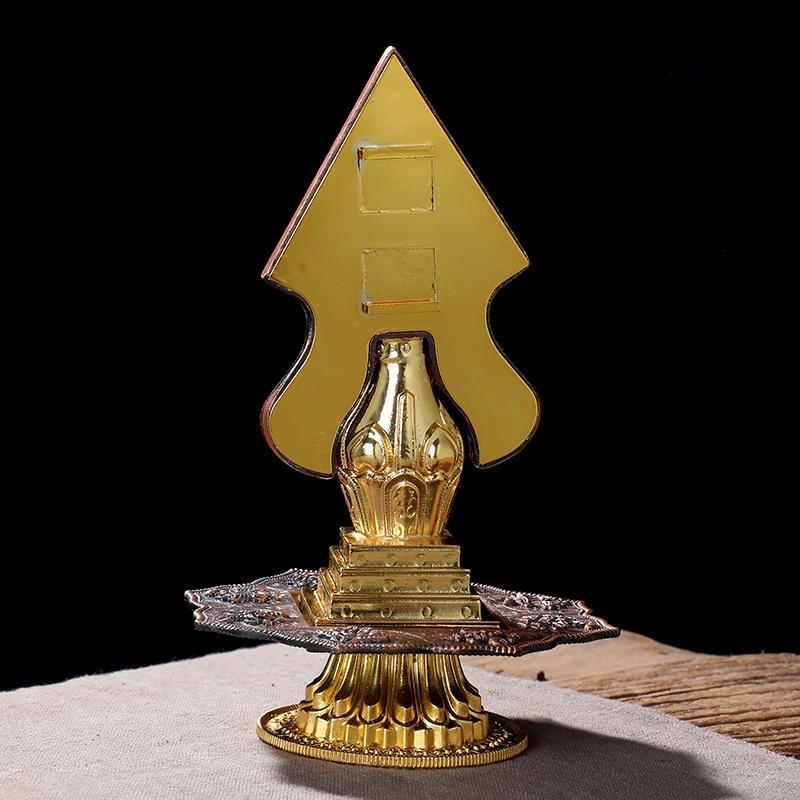 Gold Tibetan Engraved Toma Flower Tantric Alloy Handicraft Auspicious Exquisite Buddhism Home Gift Collection Desktop Decorative