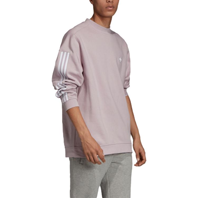 Adidas Originals Trefoil Casual Sports Crew Neck Sweatshirt Men Tops Light-Pink Purple Grey ED6123