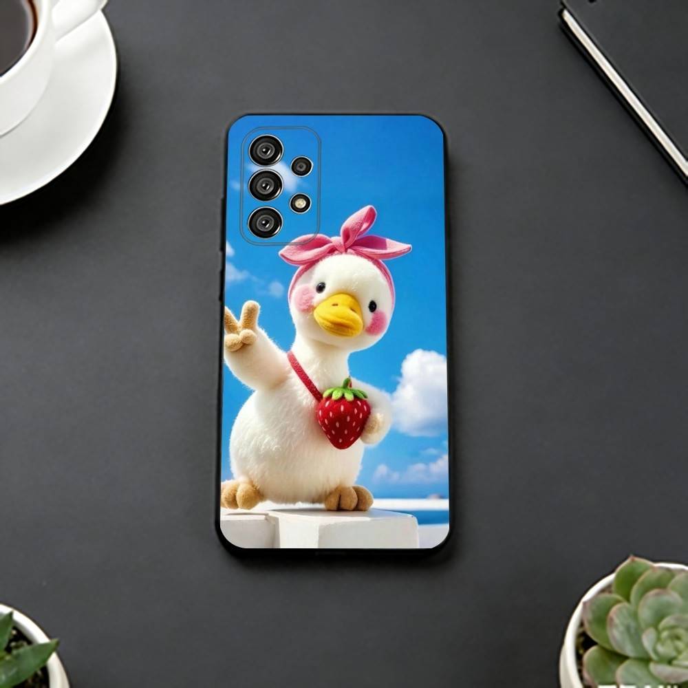 Cute Cartoon D-Duck Phone Case For Samsung S25,S24,S21,S22,S23,S30,Ultra,S20,Plus,Fe,Lite,Note,10,Black Cover