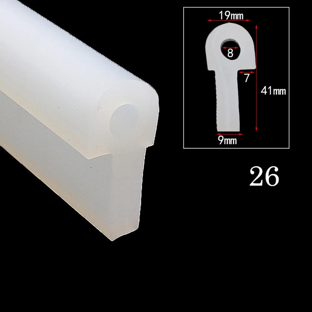 Rote Pilzkopf-Dichtungsleiste Silikon Hochtemperatur Ofenbrücke Aluminium Türfenster Dichtungs-Schallschutzleiste