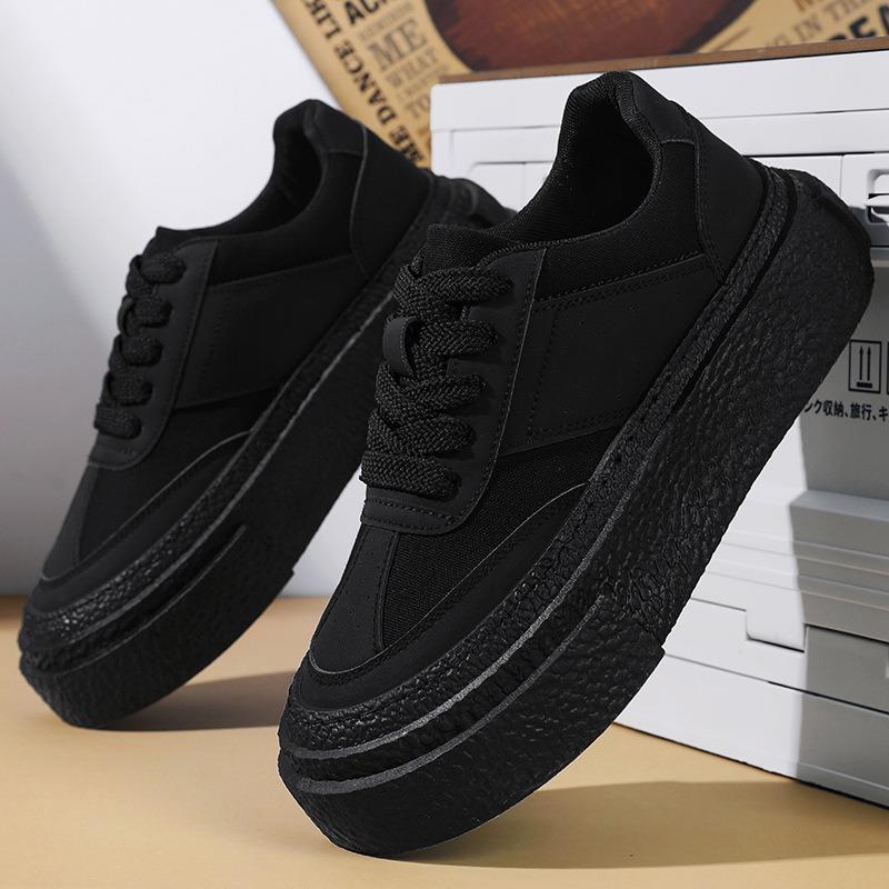 New Summer Thick Sole Skate Shoes, Trendy Elevated Casual Bread Shoes, Breathable Platform White Sneakers