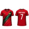 Neues Portugal Flaggen Fußballtrikot Outdoor Sporttraining Atmungsaktives Fußball Kurzarm T-Shirt Herren und Damen Freizeit Oberteil