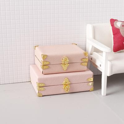 1:12 Valigia Miniatura per Casa delle Bambole Valigia Vintage in Pelle Scatola Portaoggetti Decorazione Modello Casa Giocattolo Decorazione Micro Scena Casa delle Bambole Giocattolo