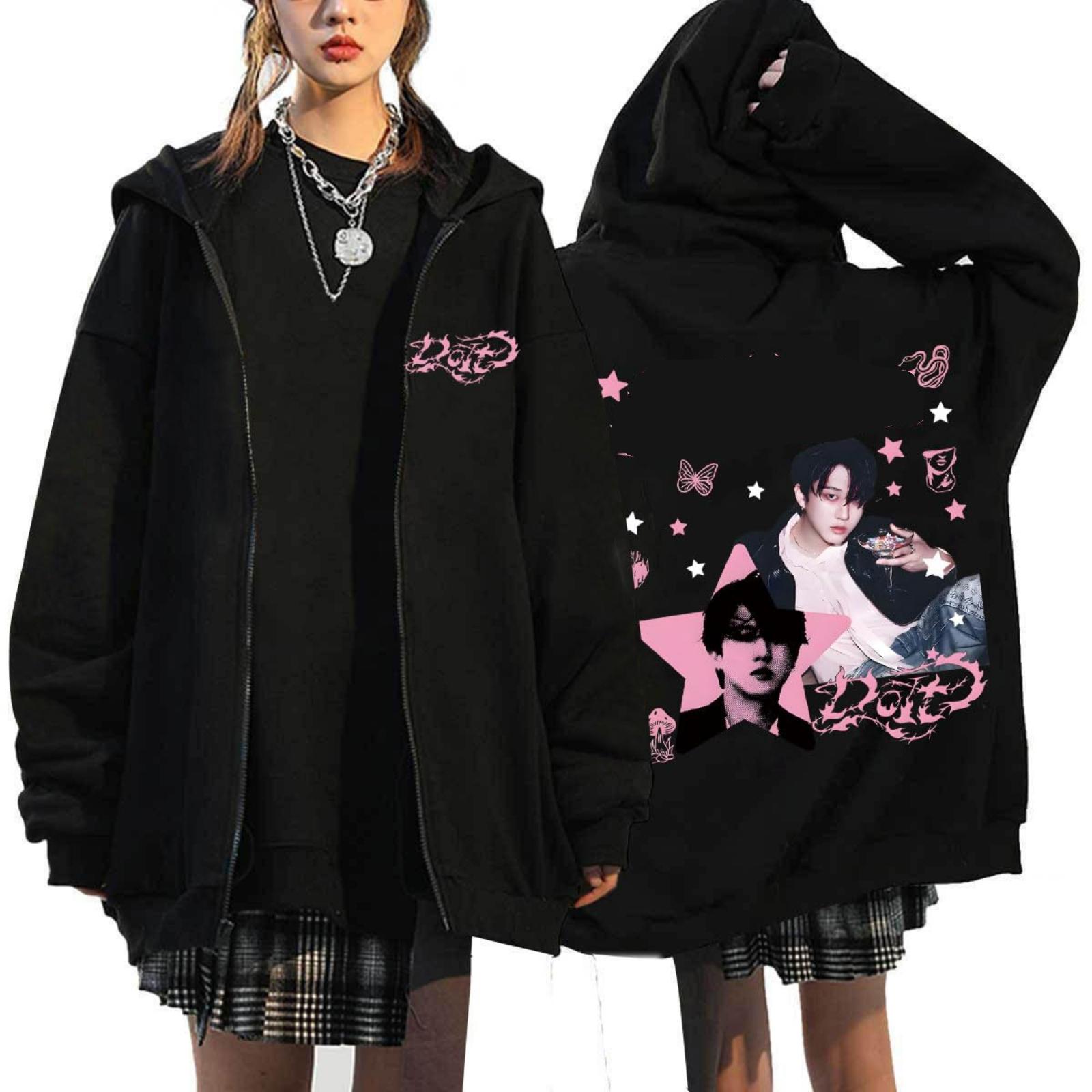 Женская повседневная модная толстовка с капюшоном на молнии с длинными рукавами и принтом XL белый