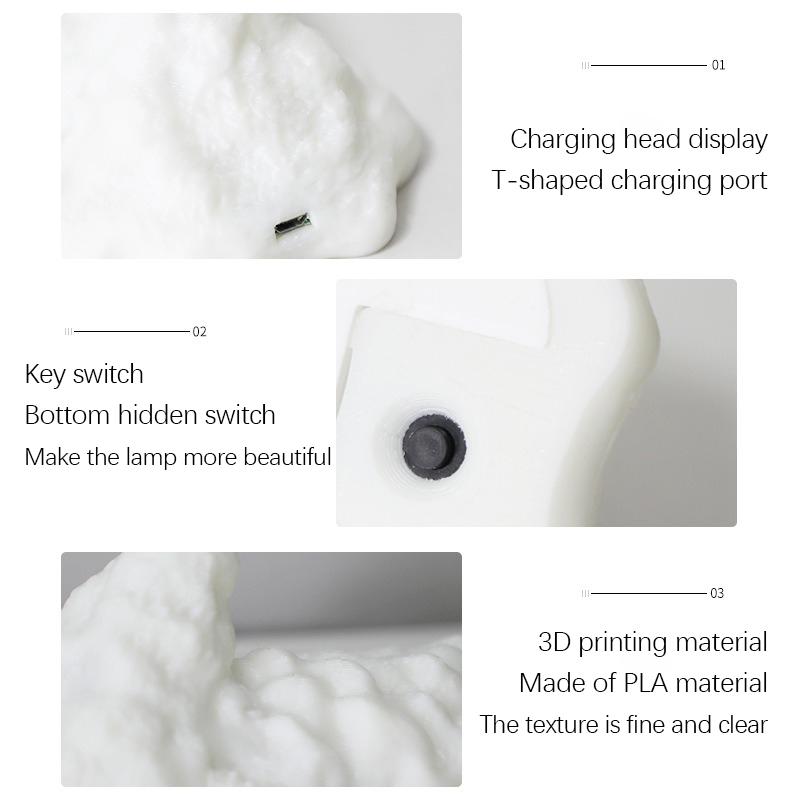 3D Printed Fire Dragon Lamp Light Decor  Novelty Gift Changing USB Powered Rechargeable Night Light for Room Desk Kids Lighting