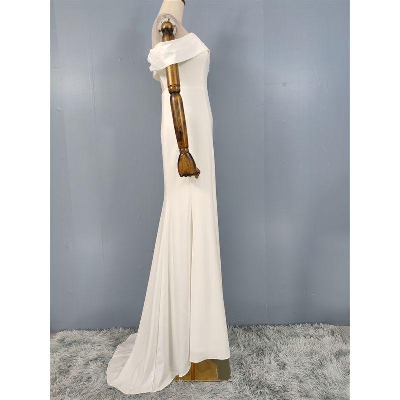 Export Single Export Go-Getter Girl Style Lu's Open Back Sexy Slit Long Leg Dress Fairy White Dress Long Dress