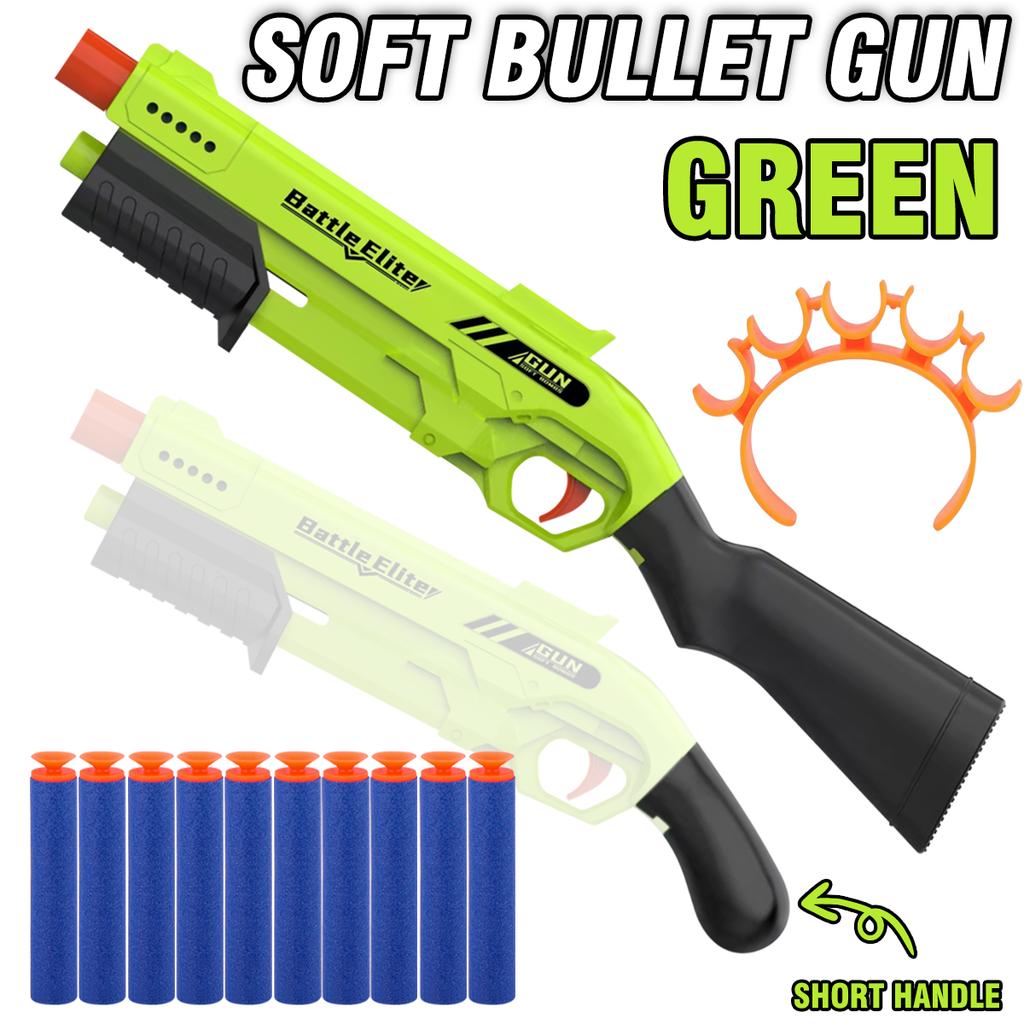 Non-Toxic Kids Outdoor Manual Foam Dart Blaster Gun With Dual Handles Safe Ammo Soft Bullet Multi Colors For Children