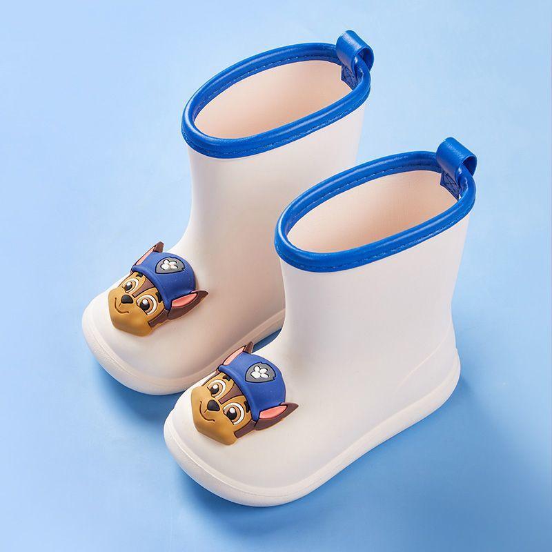 

Сапоги Paw Patrol для мальчиков и девочек, водонепроницаемые, нескользящие, износостойкие, детские силиконовые дождевые ботинки, модные полусапоги Inner Length19.0cm